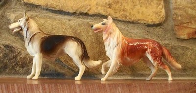 BREYER - 1956-1965 - EXTREMELY RARE - VINTAGE GLOSS LASSIE & RIN TIN TIN