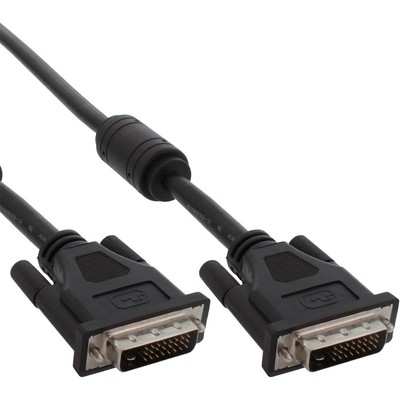 5x InLine DVI-D Kabel digital 24+1 Stecker -> Stecker Dual-Link 2Ferritkerne 3m