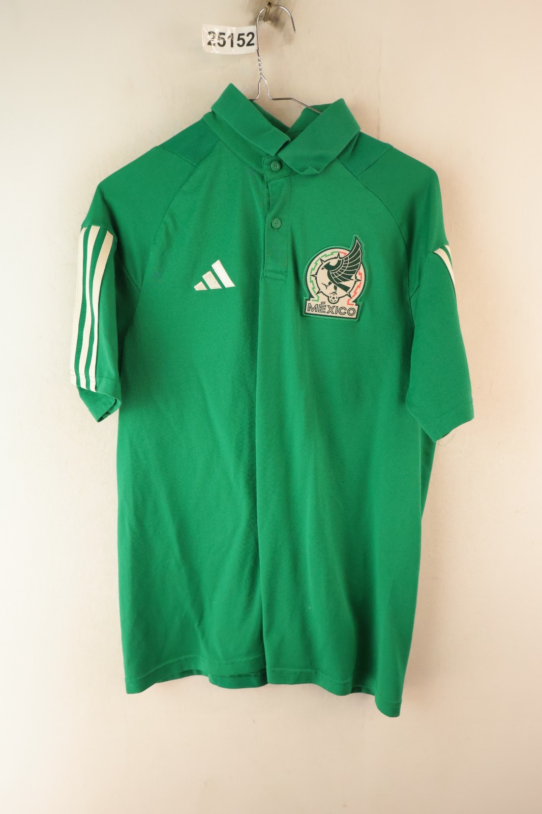 AdidasMensGreenCollaredShortSleevepoloTshirtMexicoFootballShirtS