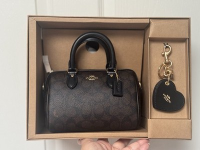 NWT Coach Boxed Mini Rowan Crossbody Bag And Mirror Bag Charm Set