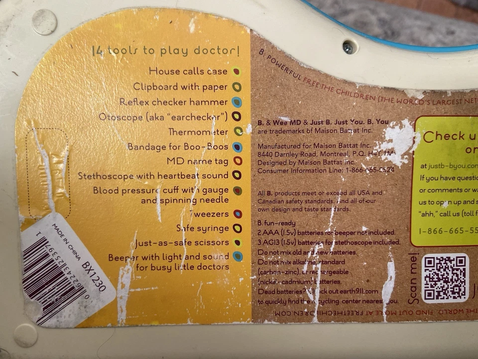 BATTAT B. ~ WEE MD ~ JUEGO MÉDICO CON ESTUCHE PARA LLAMADAS A DOMICILIO Y 12 HERRAMIENTAS MÉDICAS ~ Foto 4 de 4