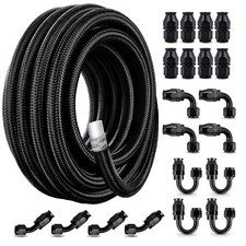 6AN-8AN-10AN PTFE Fuel Line Kit E85 Nylon Braided Fuel Hose Kit 10FT 20FT 30FT