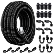 EVIL ENERGY 6AN-8AN-10AN PTFE Fuel Line Kit E85 Nylon Braided Fuel Hose Kit 20FT