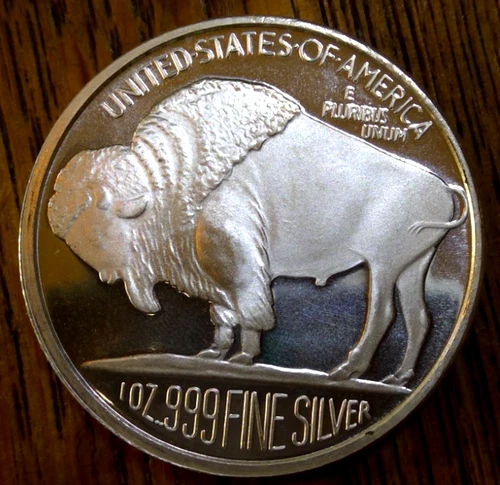 1 troy oz 999 silver NEW Proof Buffalo Indian SilverTown round free insured ship