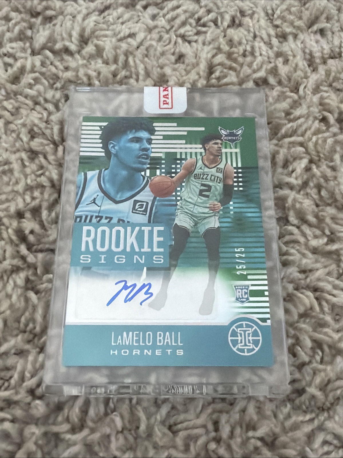 2020-21 Panini Illusions Lamelo Ball RC Rookie Signs Auto Emerald /25 Hornets