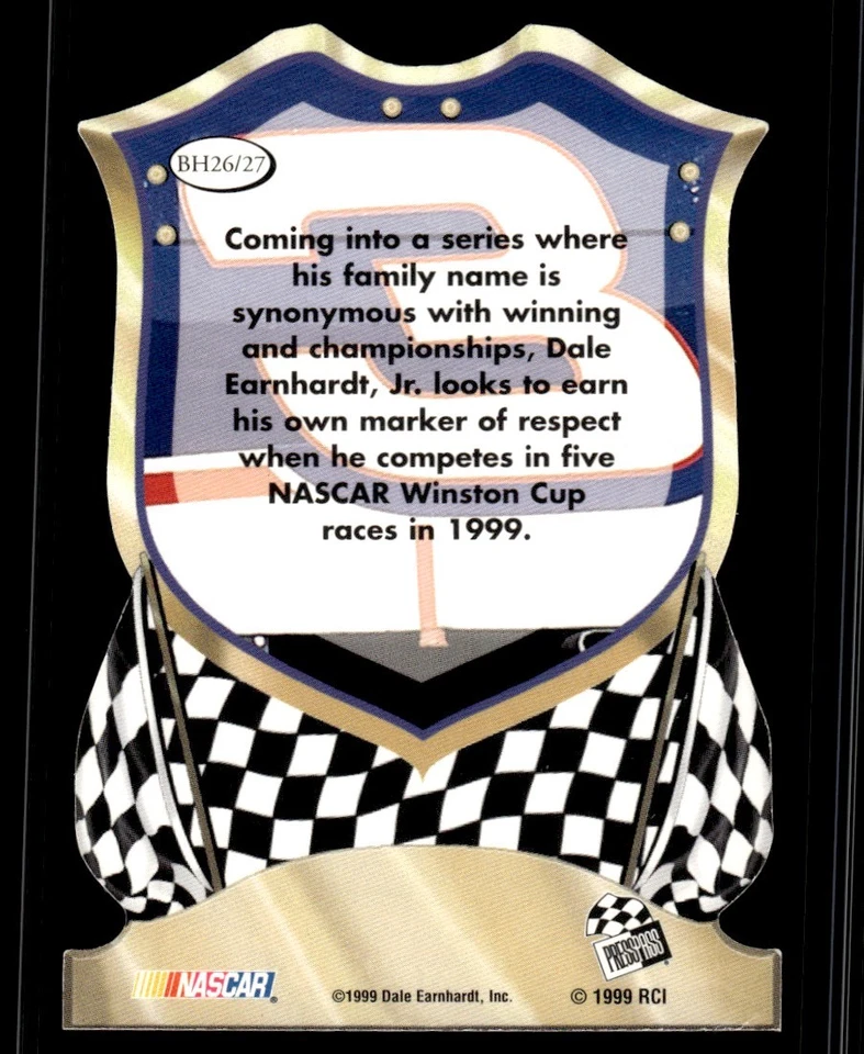 1999 Press Pass Badge of Honor Die Cut Dale Earnhardt Jr #BH26 - Image 2 of 2