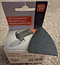Fein 63717188011 Detail Sander 120 Grit 20pcs 51x37mm Hook Loop Oscillating Tool