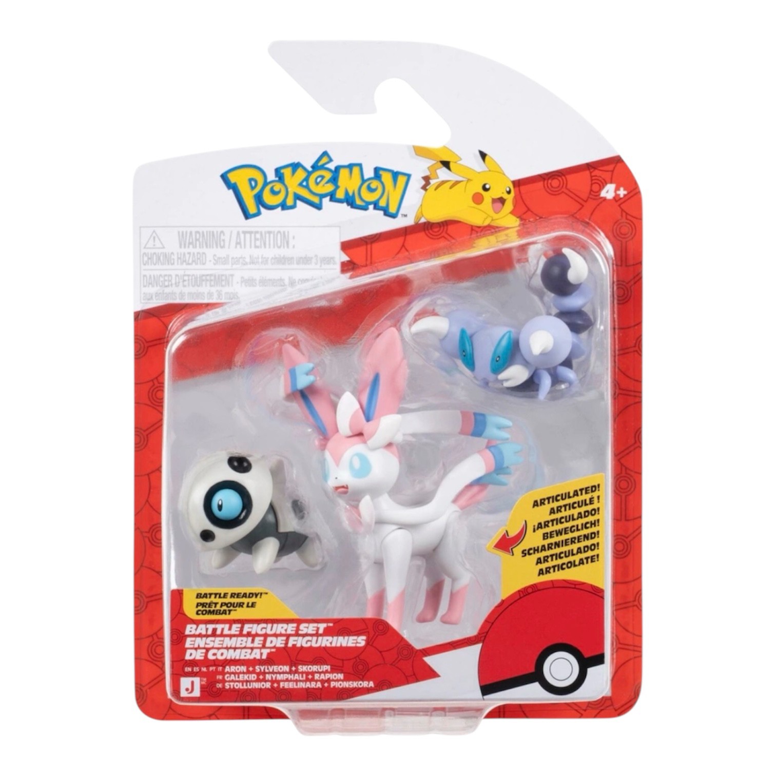 Pokémon Battle Figures Aron + Sylveon + Skorupi