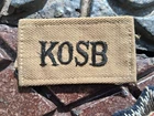 WW2, KOSB , Khaki Drill, Tropical Slip on Shoulder Title.