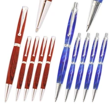 Fancy Pen and Pencil Kit Combo Set - Silver, 10 Pack, Legacy Woodturning