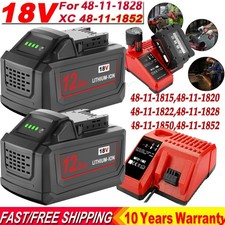 For Milwaukee For M18 Battery 12Ah 18V Battery/ Charger 48-59-181, 48-59-1850