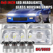 4pcs 4x6 Led Headlights Hilo For Chevrolet Camaro Z28 1982 1983 1984 1985 1986