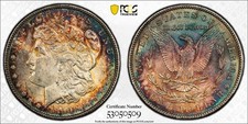 1890 P PCGS UNC Detail - Toned Silver Morgan Dollar $1 US Coin #61001A