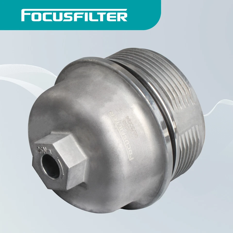 Cubierta de carcasa de filtro de aceite de motor premium 2 piezas Focusfilter 12583470 para Cadillac Foto 2 de 4