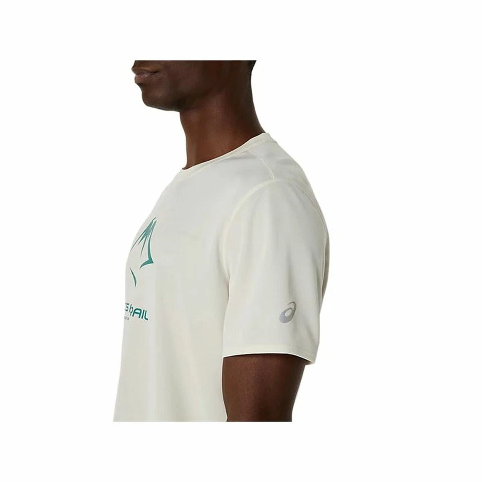 Maglia a Maniche Corte Uomo Asics Fujitrail Logo Ss Top Bianco - Immagine 4 di 4