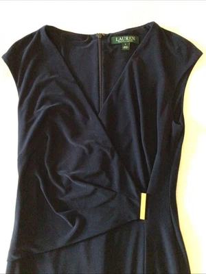 Luxus Kleid Ralph Lauren 2 Gr. 34 36 dunkelblau Stretch Etuikleid - Bild 1 von 4