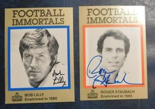 (2) Dallas Cowboys HOF'ers autographed cards - Bob Lilly & Roger Staubach