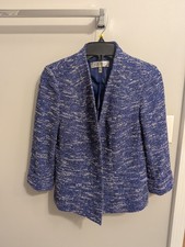 Kasper Navy blue white Blazer Jacket Size 4 Formal Business Career 119