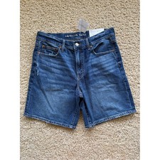 NWT American Eagle Strigid High Rise 8" Perfect Bermuda Denim Shorts Size 6 28W