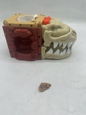 Vintage Dinosaur Skull Head Toy Part Brown Tan Plastic Playset Accessory