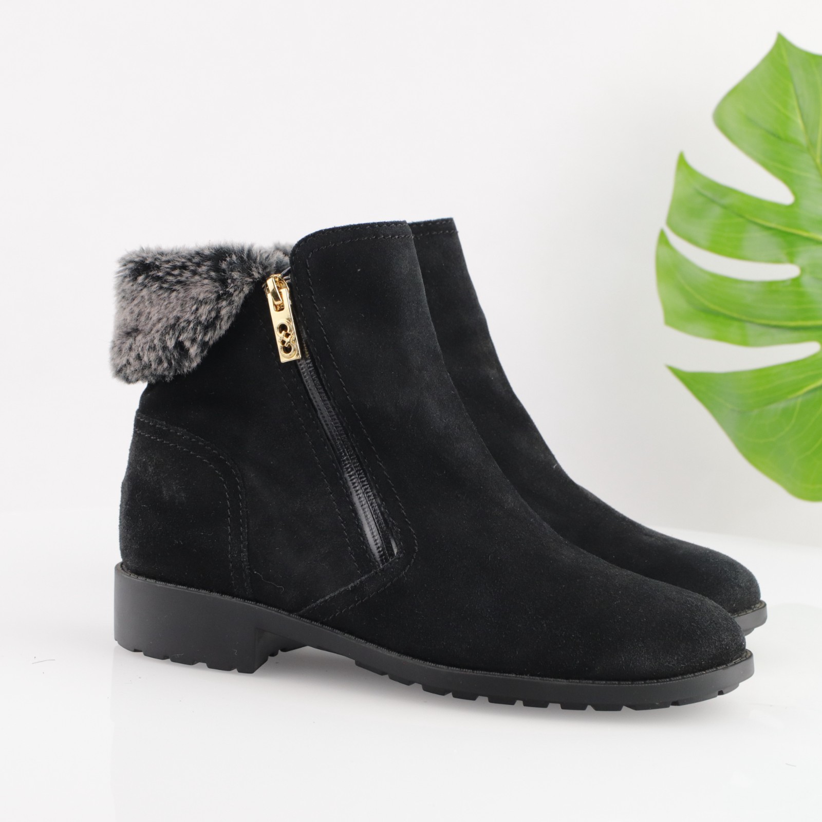 SAOLA Stivaletto Cole Haan donna Quinney taglia 10 impermeabile nero scamosciato pelliccia suola strappo