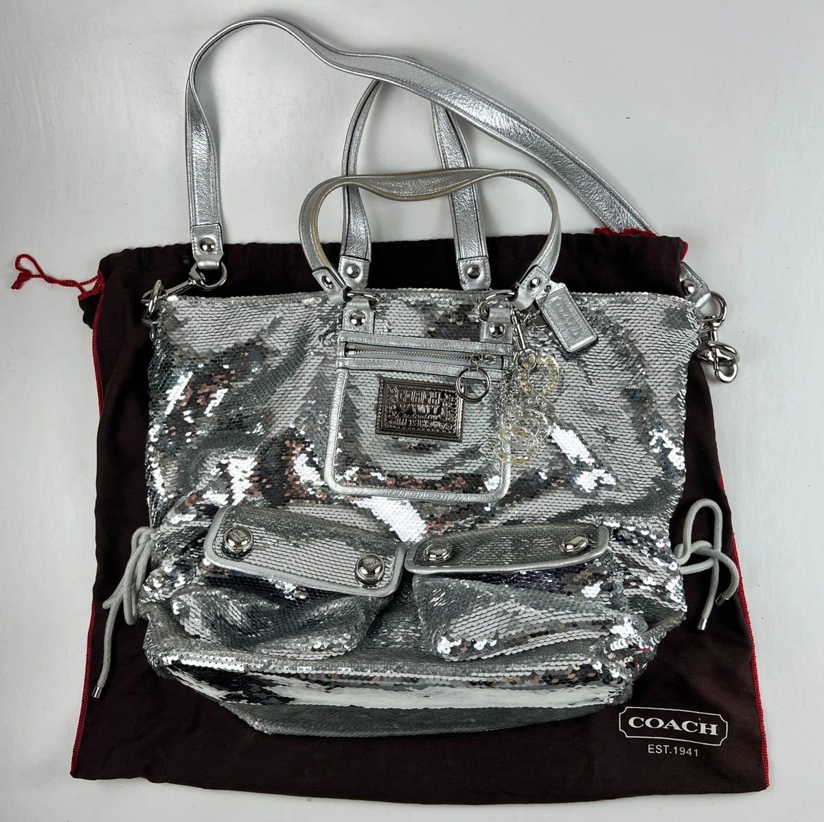 バッグ COACH POPPY Logo Tote Silver Gray Coach Poppy Tote Silver Bags & Handbags for Women for sale | eBay