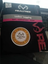 NEW WOMENS REALTREE LEGGINGS BLACK SOFT WARM SIZE L XL CAMO