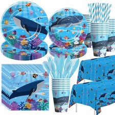 Under The Sea Party Decorations Dinnerware - Ocean Birthday Party Supplies, P...