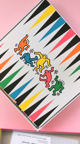 2 in 1 Keith Haring colorful backgammon checkers set game art wood Limited Edt - Video 1 of 1
