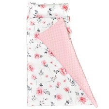 david's kids Toddler Nap Mat with Warm Minky Dots Lining, 50''x20'', Floral
