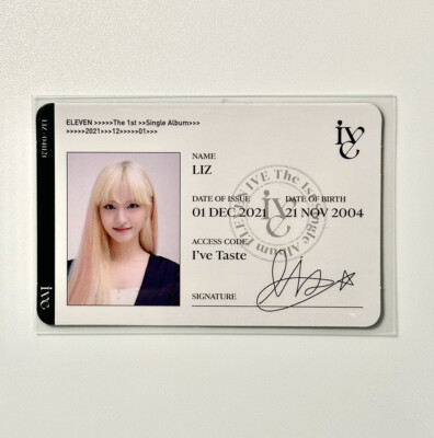 IVE Liz ID CARD lucky draw photocard eleven lovedive afterlike iam