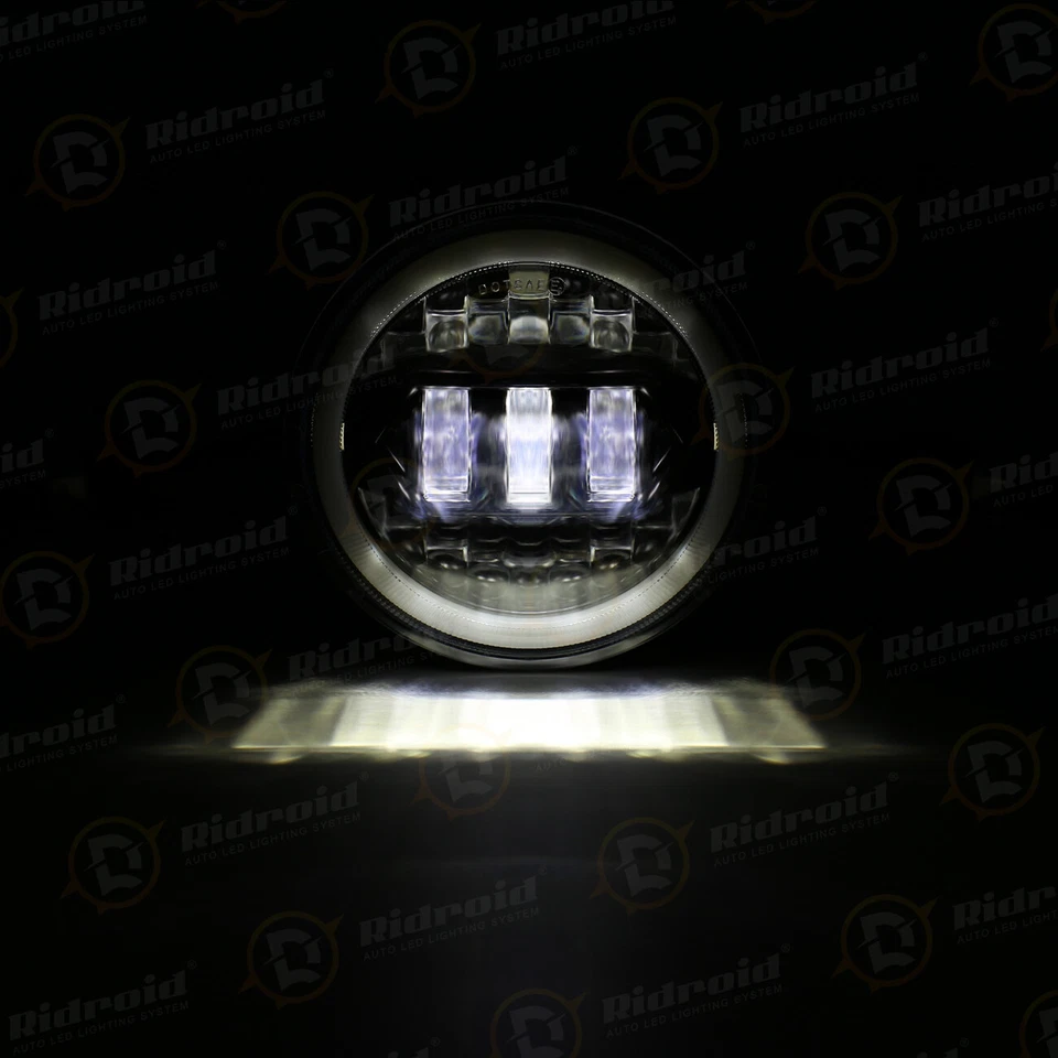 Faro LED halo redondo de 1 pieza de 5,75" 5-3/4" pulgadas y señal de giro ámbar blanco DRL Foto 2 de 4