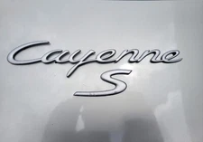 2003-2010 Porsche Cayenne S Rear Tail Lift Gate Tailgate Nameplate Emblem Silver