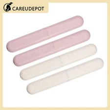 4Pcs Traveling Toothbrush Box Holders Case PP Beige Pink 8.07''x1.22''x0.83''