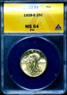 1928-S 25C Standing Liberty Quarter - ANACS MS 64 - Full Head   CC382