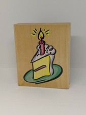 Birthday Cake -Wood / Rubber Stamp by Stampendous 3 x 2.5