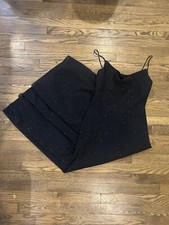 90s VINTAGE BLACK SPARKLY FORMAL DRESS SZ S