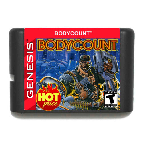 Body Count 16 Bit MD Game Card for Sega Genesis Mega Drive - Afbeelding 1 van 1