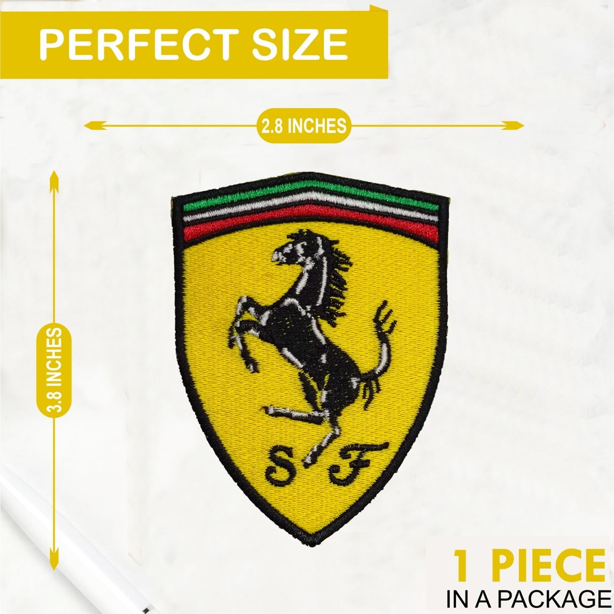 Iron Sew On FERRARI Patch Sports Car Logo Embroidered Badge For Hat Bag Jacket - Foto 9