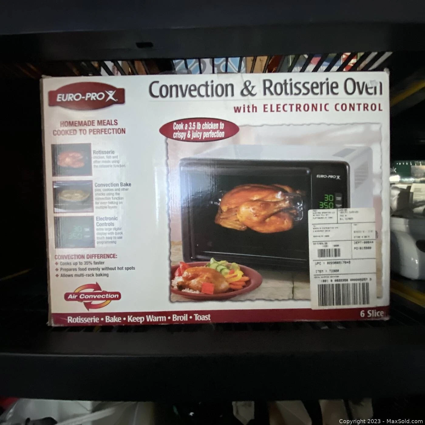 Euro Pro X Convection and Rotisserie Oven T0320
Opens in a new window or tab