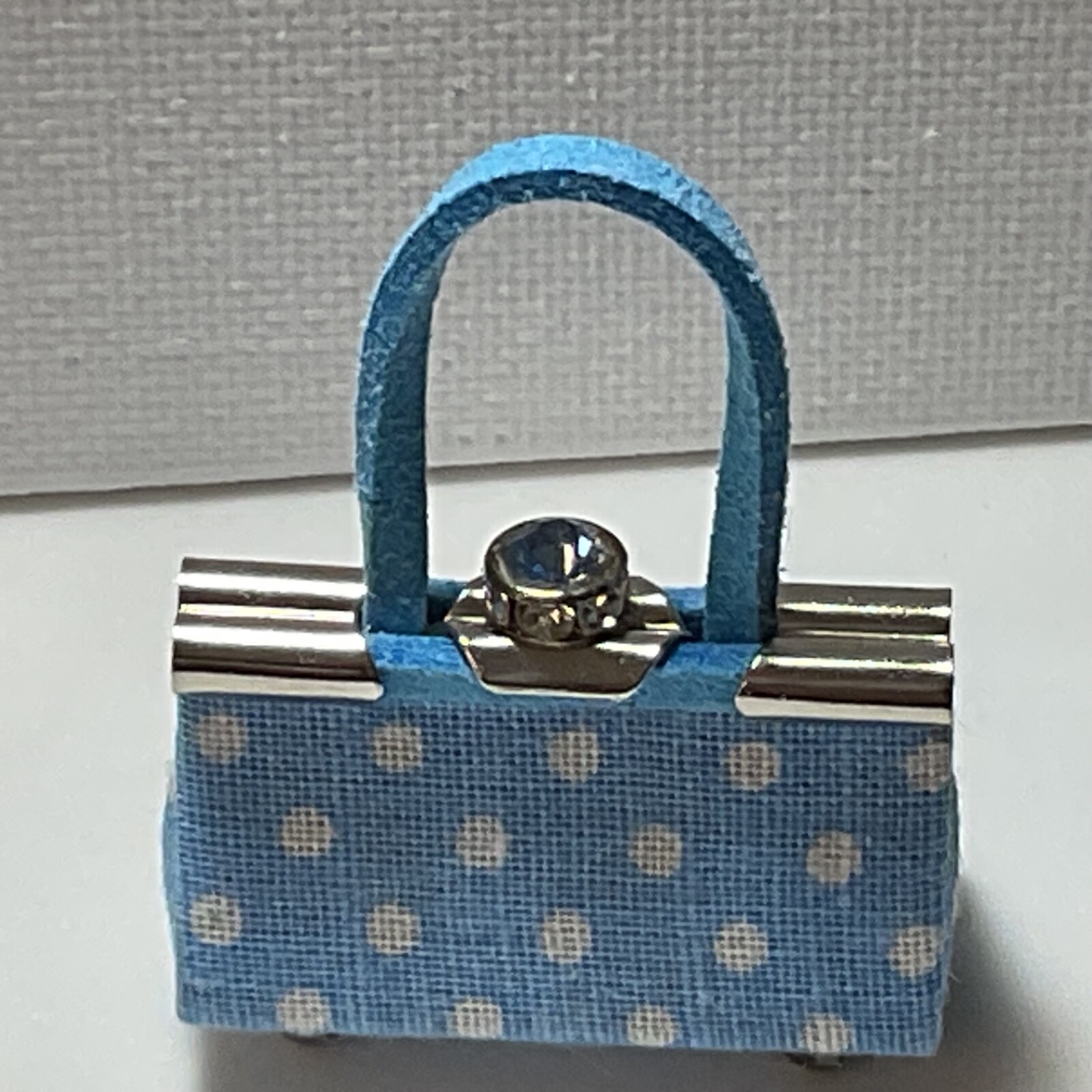 OOAK Barbie Doll Purse Blue & White Bag For 11” Fashion Dolls Designed by ‘Bee