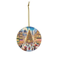 Christmas in the City - Ceramic Christmas Ornament - Printed in USA