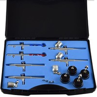 Profi Airbrushpistole Komplett Set Airbrush Pistole Set Double Action Pistolen