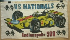 Vintage 70s Indy Indianapolis 500 Us Nationals Throw Rug Runner 1970s 13 Racer