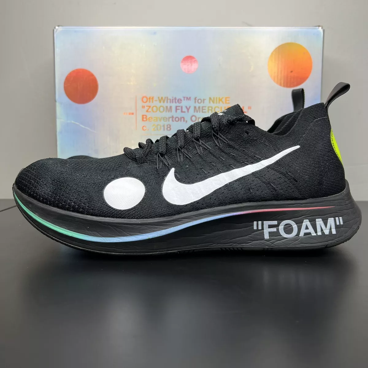 Size 10.5 - Nike Zoom Fly Mercurial Flyknit x OFF-WHITE Black 2018