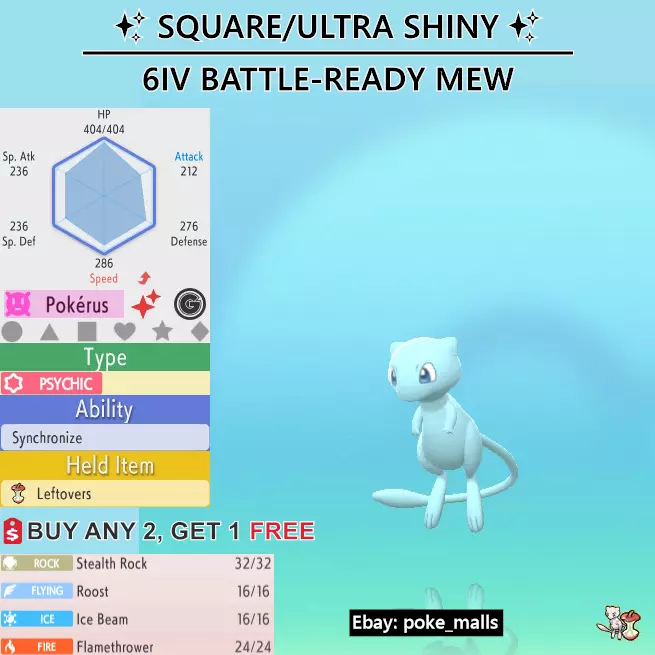 💎Pokemon Brilliant Diamond/Shining Pearl MEWTWO ✨6IV Ultra Shiny Timid  Lv100 45496596583