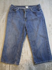 LL Bean Capri Jeans Womens 16 Petite Blue Denim Pants Cropped Campcore 34x21