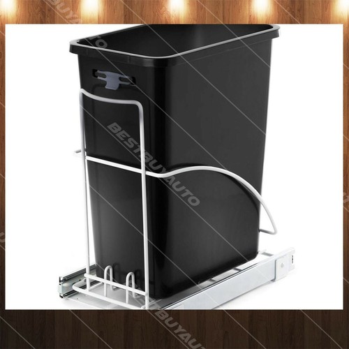 HomeZone 29 L Pull Out Trash Can Under The Counter Kitchen Bin Black 7.