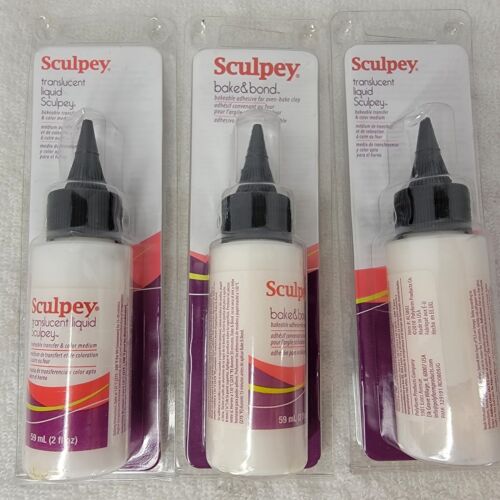 2 Sculpey Translucent Liquid 1 Bake & Bond 2oz Bakeable Adhesive For Oven Clay - Picture 1 of 11