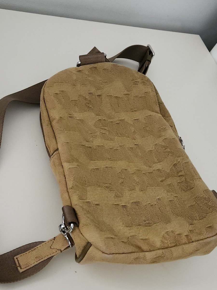 SS22 Supreme Fat Tip Jacquard Denim sling bag Olive Shoulder SS22 Supreme Fat Tip Jacquard Denim sling bag Olive Shoulder